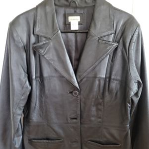 Black leather women's jacket